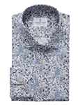 White Paisley Poplin Stretch Sport Luxury Men's Shirt | Emanuel Berg Casual Shirts | Sam's Tailoring Fine Men Clothing