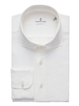 White Textured Crinkle Casual Sartorial Men's Shirt | Emanuel Berg Casual Shirts | Sam's Tailoring Fine Men Clothing