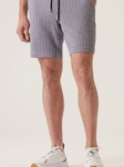 Navy Infinity 360 In Jerseyluxe Heather Men's Short | Deke Shorts Collection | Fine Men's Clothing