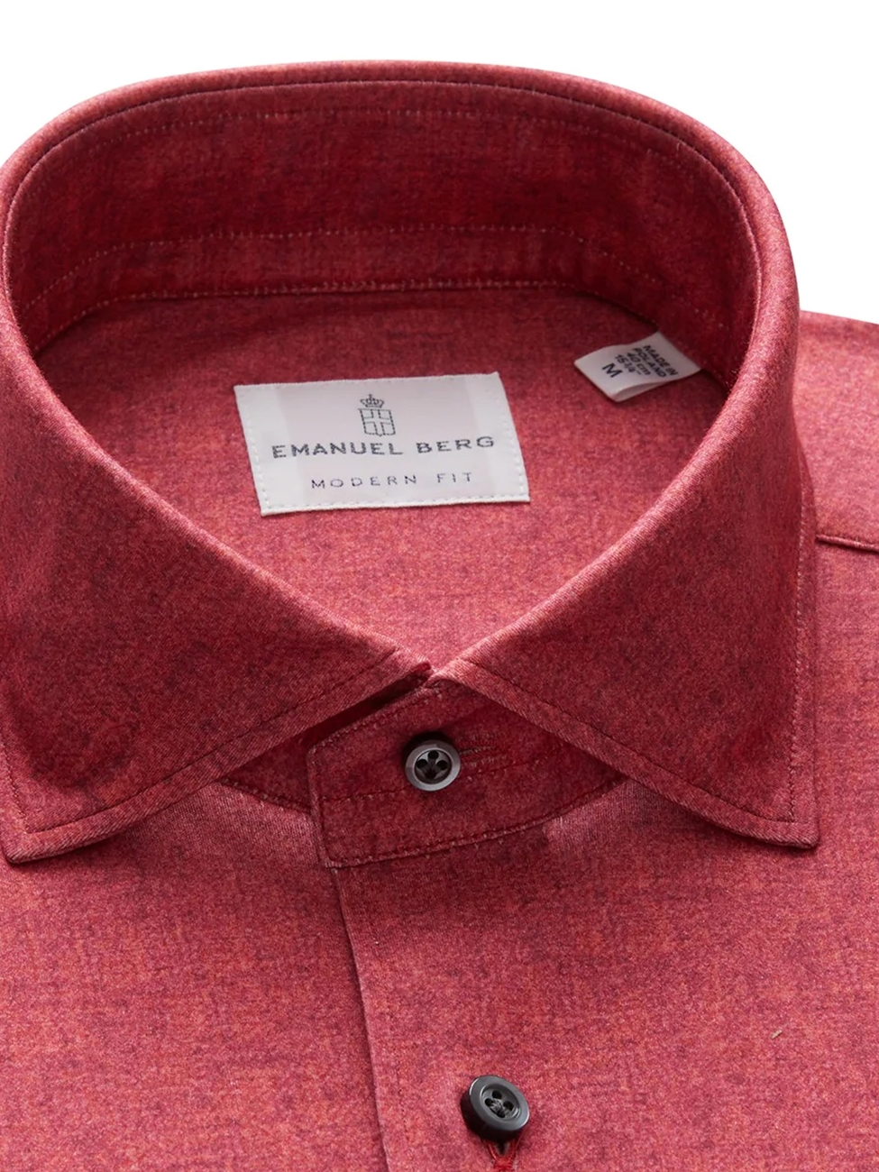 Red Solid Berg | Knit Tailoring Men Stretch Shirts Shirt | Emanuel 4Flex Clothing Sam\'s Fine Men Modern